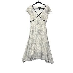 Jonathan Martin Y2K Empire Asymmetrical Paisley Midi Dress SZ10 Boho Cottagecore